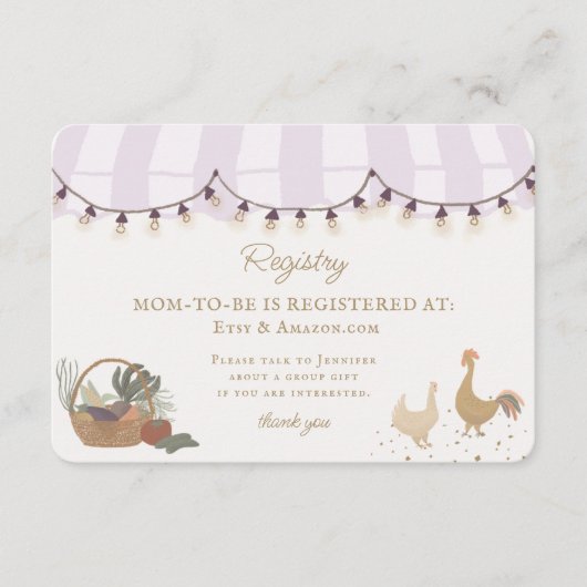 Rosa Bauern Marktfarm Neuregistrierung einfügen Begleitkarte (Vorderseite)