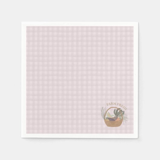 Rosa Bauern Marktwirtschaft Frisch Serviette (Vorderseite)