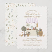 Rosa Bauern Marktwirtschaft Frische Einladung zum  (Vorne/Hinten)