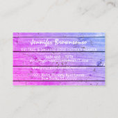 Rosa Bauernhof Holz rustikale Hühner Hen Visitenkarte (Rückseite)