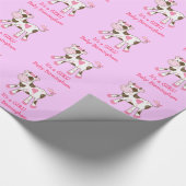 Rosa Bauernhof-Kuh-kundengerechtes Packpapier (Ecke)