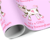 Rosa Bauernhof-Kuh-kundengerechtes Packpapier (Rolleneckpunkt)