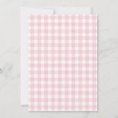 Rosa Bauernhoft Geburtstags-Gingham Einladung (Rückseite)