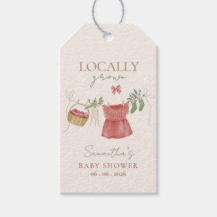 Rosa Bauernmarkt-Baby-Party mit regionalen Produkt Geschenkanhänger