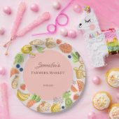 Rosa Bauernmarkt Frisch vom Feld Geburtstag Pappteller (Party)