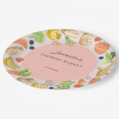 Rosa Bauernmarkt Frisch vom Feld Geburtstag Pappteller (Schrägansicht)