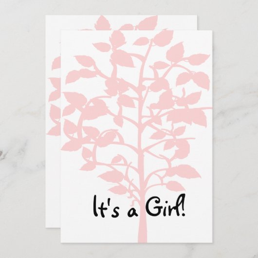 Rosa Baum-Babyparty-Einladung Einladung (Vorne/Hinten)