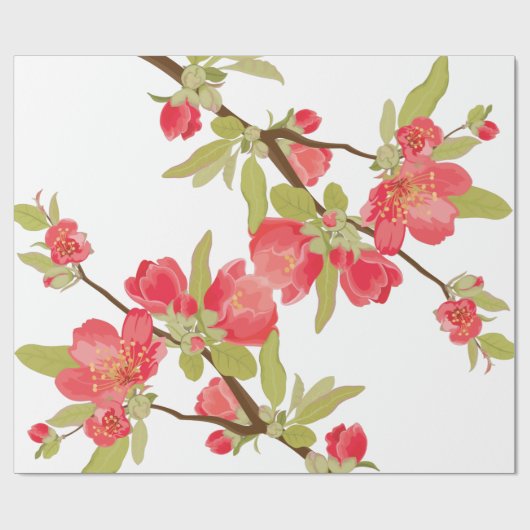 Rosa Baum blüht Geschenk-Verpackung Geschenkpapier (Flach)