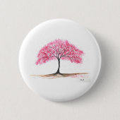 Rosa Baum Button (Vorderseite)