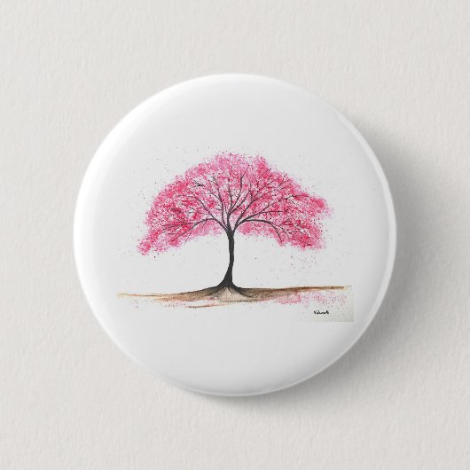 Rosa Baum Button (Vorderseite)