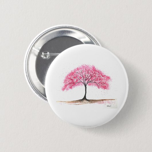 Rosa Baum Button (Vorne & Hinten)