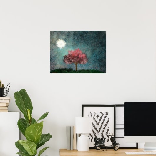Rosa-Baum der Mitternacht Poster (Heimbüro)
