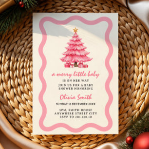 Rosa Baum fröhliche kleine Babymädchen-Shower-Einl Einladung