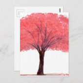 Rosa Baum Postkarte (Vorne/Hinten)