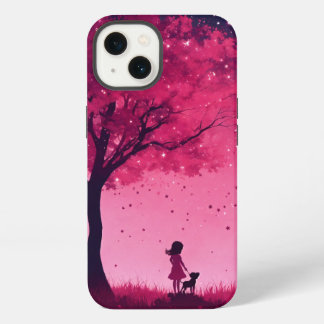 Rosa Baum und Sterne Apfel iPhone 13 Hülle
