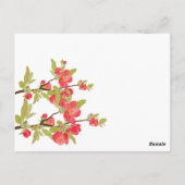 Rosa Baumblüten Hochzeitskarten für Tischnummern (Rückseite)