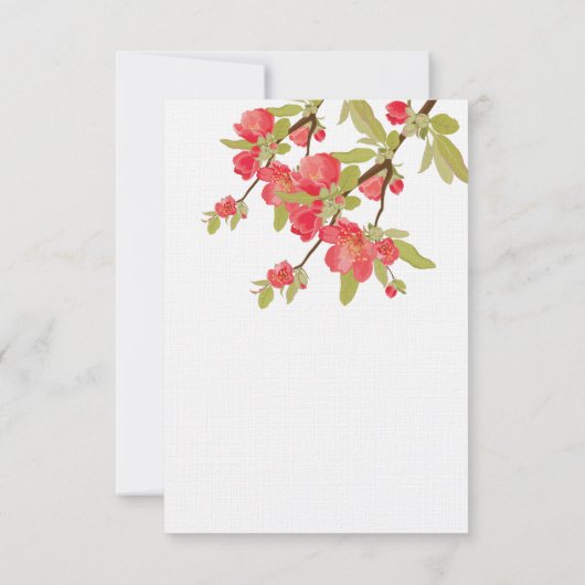 Rosa Baumblüten Hochzeitskarten RSVP Karte (Rückseite)