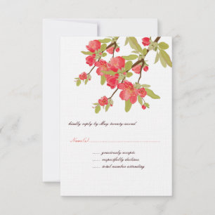 Rosa Baumblüten Hochzeitskarten RSVP Karte