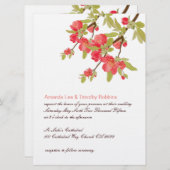 Rosa Baumblüten zum Hochzeitsempfang Einladung (Vorne/Hinten)