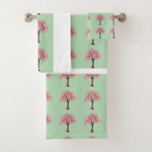 Rosa Bäume Muster Flaschenöffner Badhandtuch Set (Insitu)