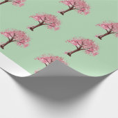 Rosa Bäume Muster Geschenkpapier (Ecke)