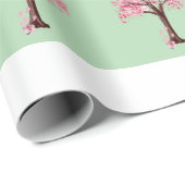 Rosa Bäume Muster Geschenkpapier (Rolleneckpunkt)