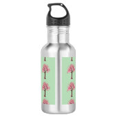 Rosa Bäume Muster Wasserflasche (Rückseite)