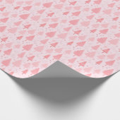 Rosa Bäume Schneeflocken Weihnachten Geschenkpapier (Ecke)