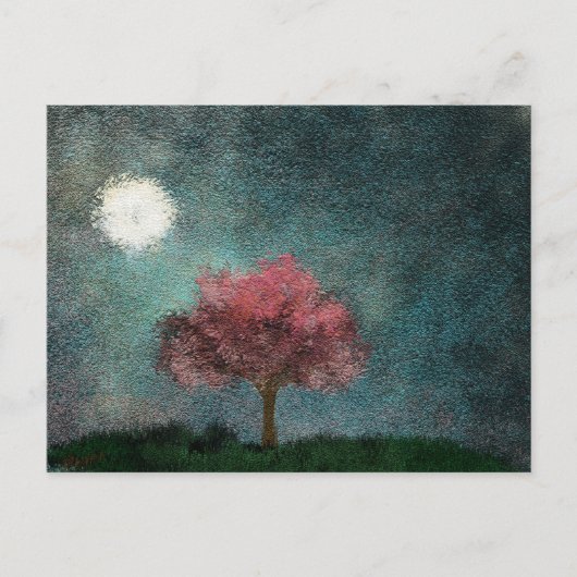 Rosa-Baumstruktur am Mondmittertag Postkarte (Vorderseite)