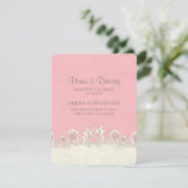 Rosa Beach Empfang Card Sand und Sterne Begleitkarte (Stehend Vorderseite)