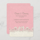 Rosa Beach Empfang Card Sand und Sterne Begleitkarte (Vorne/Hinten)