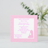 Rosa Beach Wedding Einladung mit Tanzpaaren (Stehend Vorderseite)