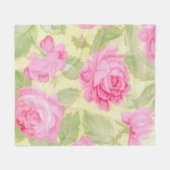 Rosa Beauties Fleece Blanket (Vorderseite (Horizontal))