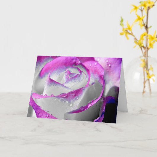 Rosa Beauty-Rose Karte (Gelbe Blume)