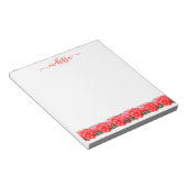 Rosa Bed of Rose Monogramm Notepad Notizblock (angewinkelt)