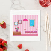 Rosa Bedroom Paper Napkins Serviette (Beispiel)