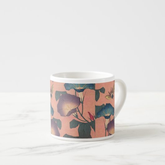 Rosa Bee Blume Classic Hokusai Art Espressotasse (Vorderseite Rechts)