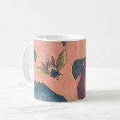 Rosa Bee Blume Classic Hokusai Art Kaffeetasse (Vorderseite Links)
