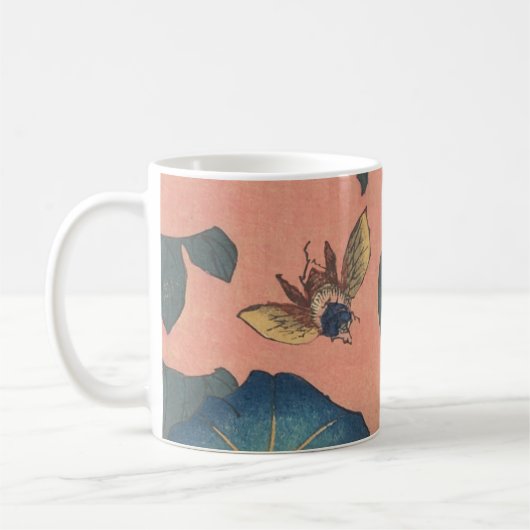 Rosa Bee Blume Classic Hokusai Art Kaffeetasse (Links)