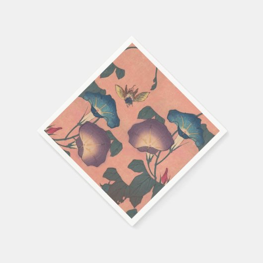 Rosa Bee Blume Classic Hokusai Art Serviette (Ecke)