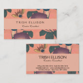 Rosa Bee Blume Classic Hokusai Art Visitenkarte (Vorne/Hinten)