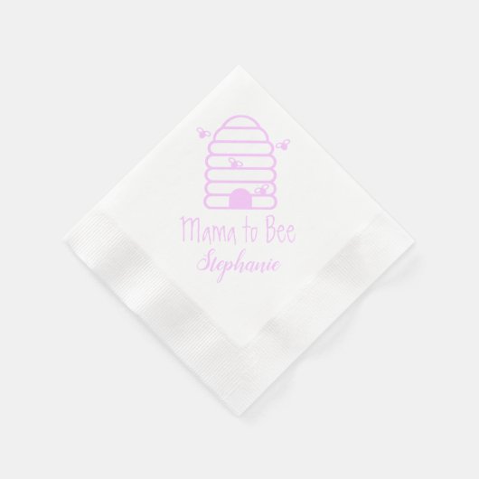 Rosa Bee Themed Baby Dusche Napkin Serviette (Ecke)