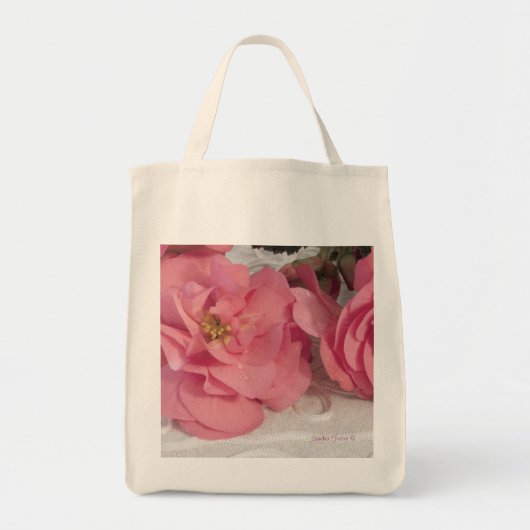 Rosa Begonia Blume Bio Lebensmittelgeschäft Tasche (Vorne)