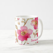 Rosa Begonia-Blume Kaffeetasse (VorderseiteRechts)