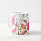 Rosa Begonia-Blume Kaffeetasse (Vorderseite Links)