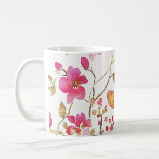 Rosa Begonia-Blume Kaffeetasse (Links)