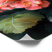 Rosa Begonias Blume Art Print Poster (Ecke)