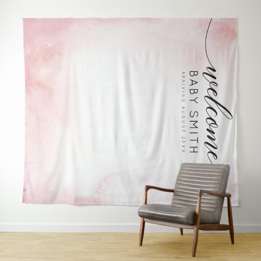 Rosa Begrüßungsdusche Hintergrund Wandteppich (Beispiel (Horizontal))