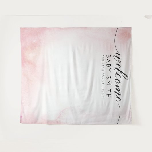 Rosa Begrüßungsdusche Hintergrund Wandteppich (Vorderseite (Horizontal))