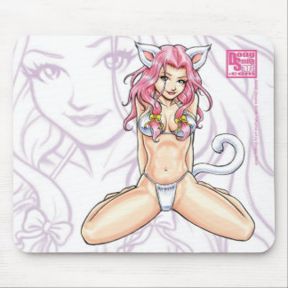Rosa behaartes Catgirl Mousepad
